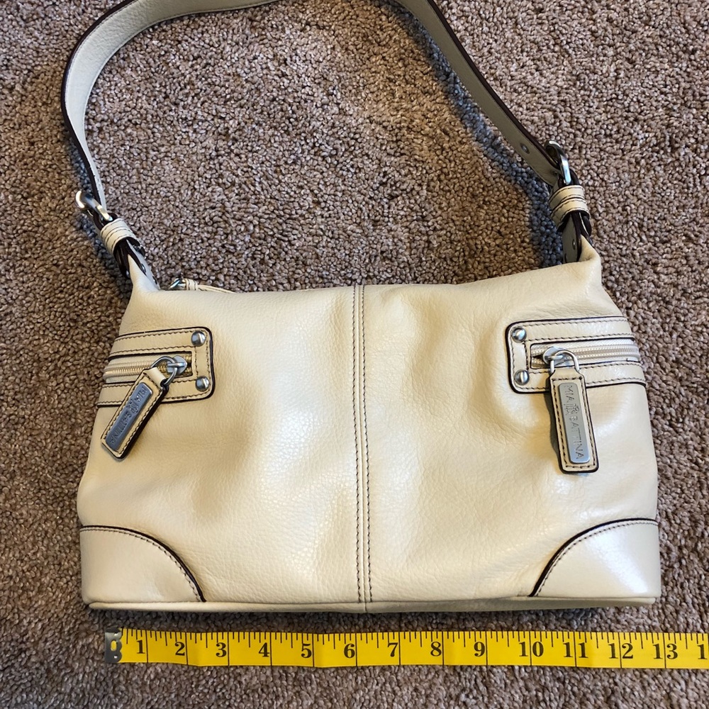 Mia Battina Cream Leather Purse